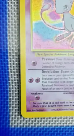 DA101693 Mew Pokemon Promo Card Black Star Promo LV 23 #151 Holo 1999 Vintage - Image 3