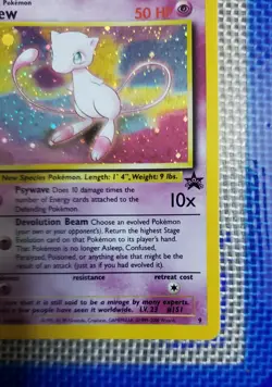 DA101693 Mew Pokemon Promo Card Black Star Promo LV 23 #151 Holo 1999 Vintage - Image 4