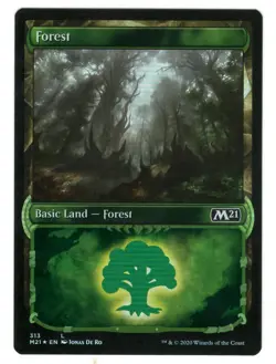 MTG Forest 313 Showcase Foil Core Set 2021 M21 Magic The Gathering TCG - Image 1