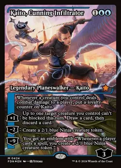 Kaito, Cunning Infiltrator - Foil - Showcase NM, English MTG Foundations Main Se - Image 1