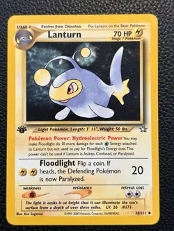 Pokemon Neo Genesis 38/111 Lanturn 1st Edition Pokemon Card - Image 1