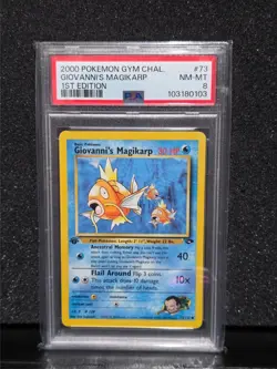 2000 Pokemon Gym Challenge 1st Edition Giovanni's Magikarp 73 PSA 8 NM-MT - Image 1