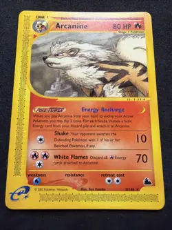Rare 2003 Pokemon Skyridge Arcanine Non-Holo Card 3/144 NM Vintage - Image 1