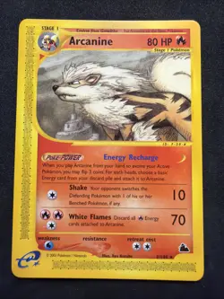 Rare 2003 Pokemon Skyridge Arcanine Non-Holo Card 3/144 NM Vintage - Image 2