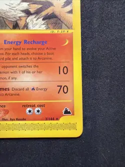 Rare 2003 Pokemon Skyridge Arcanine Non-Holo Card 3/144 NM Vintage - Image 5