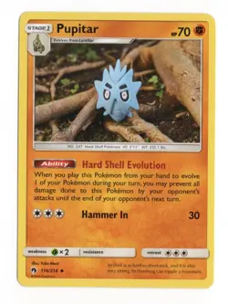 Pupitar 116/214 Lost Thunder Pokemon Uncommon NM 2018 Sun & Moon English - Image 1