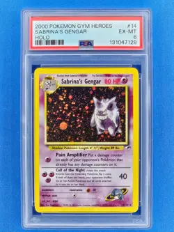 2000 Pokemon Gym Heroes #14 Sabrina's Gengar Holo Unlimited PSA 6 - Image 1
