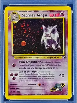 2000 Pokemon Gym Heroes #14 Sabrina's Gengar Holo Unlimited PSA 6 - Image 2