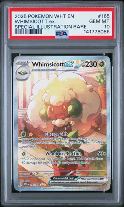 2025 POKEMON WHT EN-WHITE FLARE SPECIAL ILLUSTRATION RARE WHIMSICOTT EX PSA 10 - Image 1