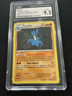 Pokemon Lucario Holo 80/113 from Legendary Treasures in a CGC 9.5 ! - Image 1