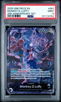 PSA 9 2025 ONE PIECE ENGLISH VERSION 2ND ANNIVERSARY SET MONKEY D. LUFFY 061 - Image 1
