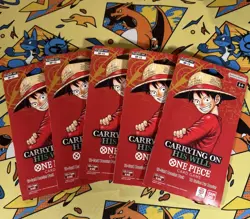 One Piece OP-13 Carrying On His Will Sleeved Booster Packs Lot of (5) - Image 1