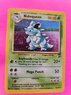Nidoqueen Base Set 2 Holo Pokemon Card WOTC - Image 1
