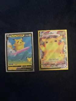 Pokemon Surfing Pikachu V & Pikachu VMAX Celebrations Promo Foil Cards Lot of 2 - Image 1