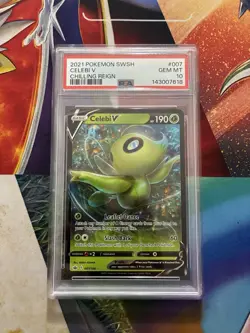 POKEMON CARD 2021 SWORD & SHIELD CHILLING REIGN CELEBI V #007 PSA 10 GEM MINT - Image 1