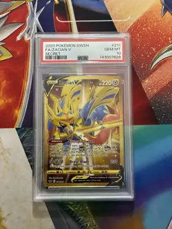 Pokemon Card Zacian V Secret Rare 211/202 Sword & Shield PSA 10 - Image 1