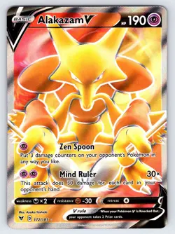 Alakazam V 172/185 2020 Vivid Voltage Pokemon Card TCG Full Art Ultra Rare - Nm - Image 1