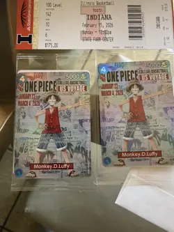 2 Illinois One Piece College Basketball Cards And 2 Poster Monkey D Luffy - Image 2
