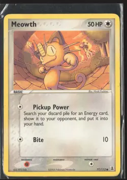 Meowth Common Delta Species 77/113 HP Pokemon Card - Image 1
