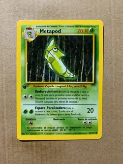 1st Edition SPANISH Metapod 54/102 Base Set - Common Pokemon Card - NM/Mint - Image 1