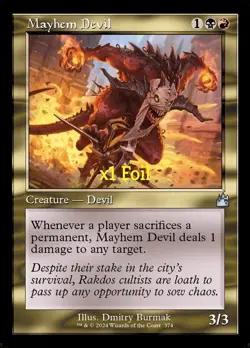 MTG FOIL Retro Ravnica Remastered RVR Mayhem Devil - Image 1