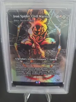 2025 MTG MARVEL'S SPIDER-MAN: SOURCE MAT FOIL IRON SPIDER, CIVIL WARRIOR PSA 9 - Image 2