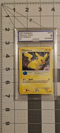AGS MINT 9 Pikachu Pop Series 6 Holo Rare 2007 Pokemon 9/17 - Image 1