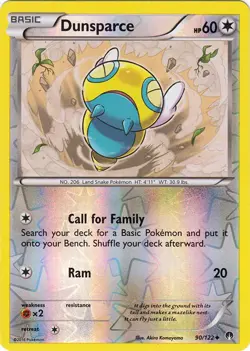 x4 Dunsparce - 90/122 - Uncommon - Reverse Holo Pokemon XY Breakpoint M/NM - Image 1
