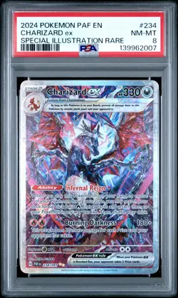 2024 POKEMON PAF EN-PALDEAN FATES SPECIAL ILLUSTRATION RARE CHARIZARD EX PSA 8 - Image 1