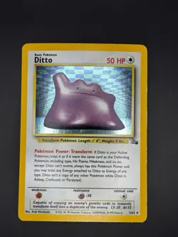 Pokemon TCG Ditto Fossil, Holo Unlimited Rare NM - Image 1