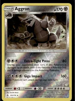 Pokemon Aggron 125/214 Unbroken Bonds Reverse Holo Rare - Image 1