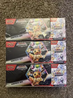 LOT OF 3 - Pokemon Prismatic Evolutions Surprise Box & Booster Bundle Sams Club - Image 1