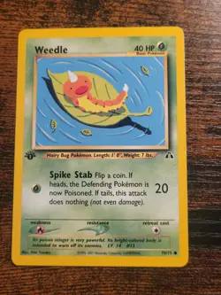 Pokemon Neo Discovery 1st Edition Weedle 70/75 NM - Image 1