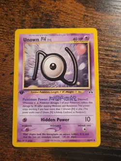 Pokemon Unown [N] 50/75 1st Edition Neo Discovery LP - Image 1