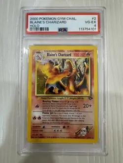2000 Pokemon Gym Challenge Blaine’s Charizard Holo #2 – PSA 4 - Image 1