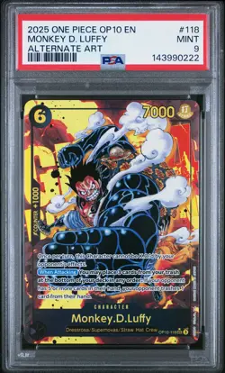 2025 One Piece Op10-118 Royal Blood Monkey D. Luffy Alternate Art PSA 9 #118 ENG - Image 1
