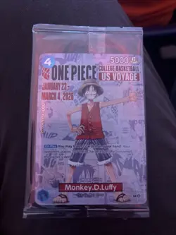 One Piece Monkey D. Luffy US Voyage College Basketball Promo Card IllinoisSEALED - Image 1