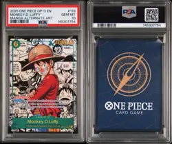 2025 ONE PIECE OP13-CARRYING ON HIS WILL #118 MONKEY D. LUFFY MANGA PSA 10 - Image 3