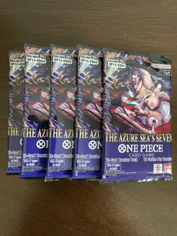 One Piece The Azure Sea’s Seven OP-14 & EB-04 Five 5 Booster Packs Lot English B - Image 1