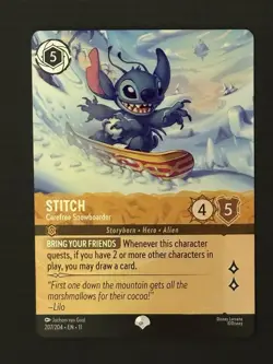 Disney Lorcana Stitch Carefree Snowboarder Epic Winterspell - Image 1