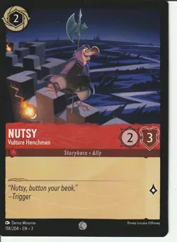 Disney Lorcana: Into The Inklands Nutsy Vulture Henchman 118/204 Common NON-FOIL - Image 1