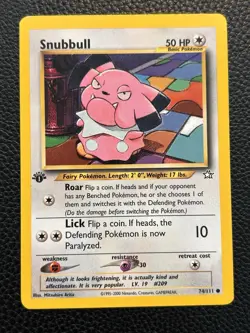 Pokemon Card - Neo Genesis Snubbull 74/111 WOTC - NM - 1st Edition - - Common - Image 1