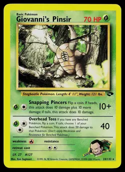 Pokemon Card - Giovanni's Pinsir Gym Challenge 24/132 Rare - Image 1