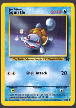 Squirtle 68/82 Team Rocket Pokemon Card 2000 NM - Image 1