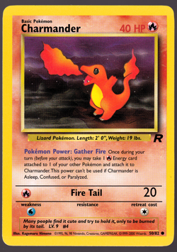 Charmander 50/82 Team Rocket Pokemon Card 2000 NM - Image 1