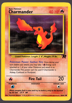 Charmander 50/82 Team Rocket Pokemon Card 2000 NM - Image 1