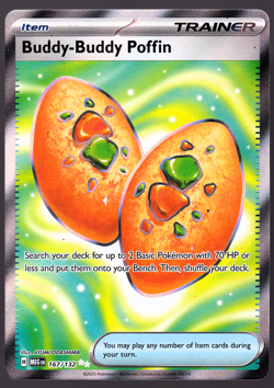 Buddy-Buddy Poffin 167/132 Mega Evolution Holo Pokemon Card NM - Image 1