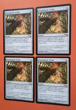 Magic the Gathering MTG Mirrodin PSYCHOGENIC PROBE X 4 LP/EX RARE 2003 NICE! - Image 2
