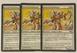 Magic the Gathering MTG Mirrodin AURIOK STEELSHAPER X3 - Image 1