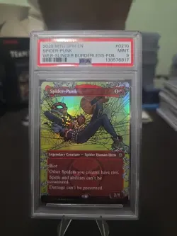 Spider-Punk (0210) (Borderless) Marvel's Spider-Man Foil MTG PSA 9 - Image 1